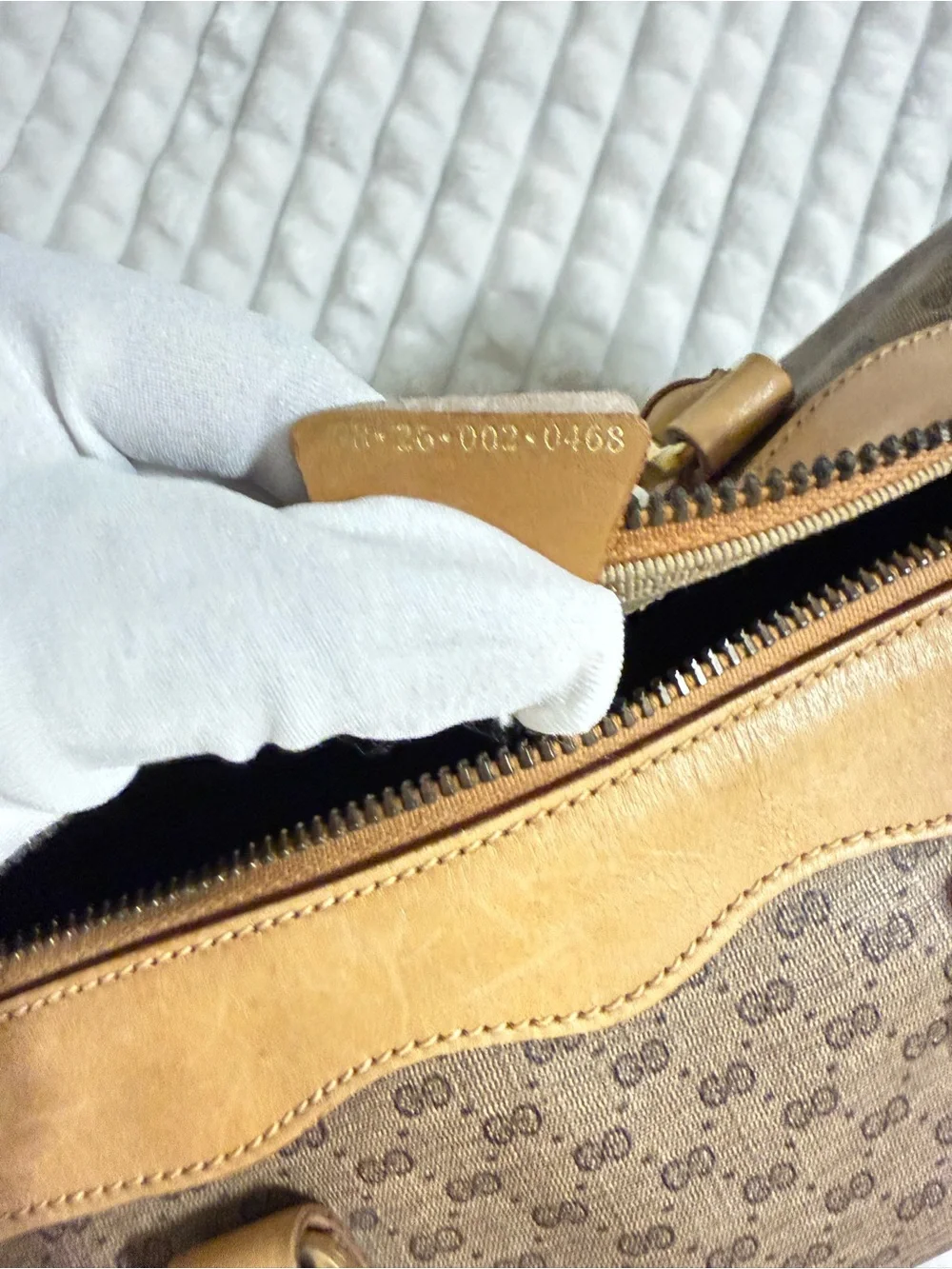 Gucci Brown Monogram Travel Duffle with Tan Trim